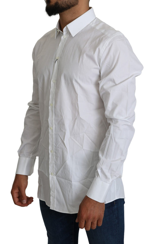 Elegant Slim Fit White Cotton Shirt