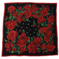 Elegant Red Roses Silk Square Scarf