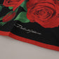 Elegant Red Roses Silk Square Scarf