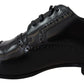 Black Leather Men Derby Formal Loafers Shoes