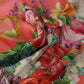 Chic Pink Floral Silk Square Scarf