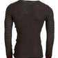 Chic Black and Brown Crewneck Pullover Sweater