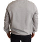 Regal Crown Cotton Sweater - Sophisticated Gray