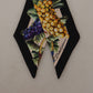 Elegant Silk Bandeau Scarf with Grape Print