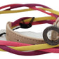 Multicolor Twisted Leather Circle Buckle Belt