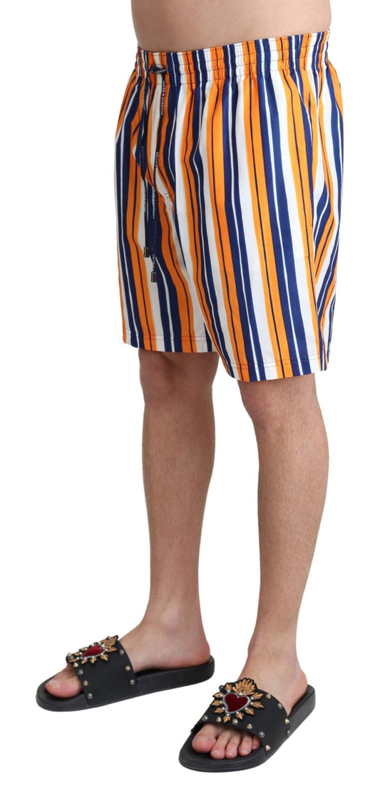 Multicolor Striped Swim Shorts Trunks