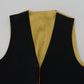 Elegant Black Gold Formal Dress Vest