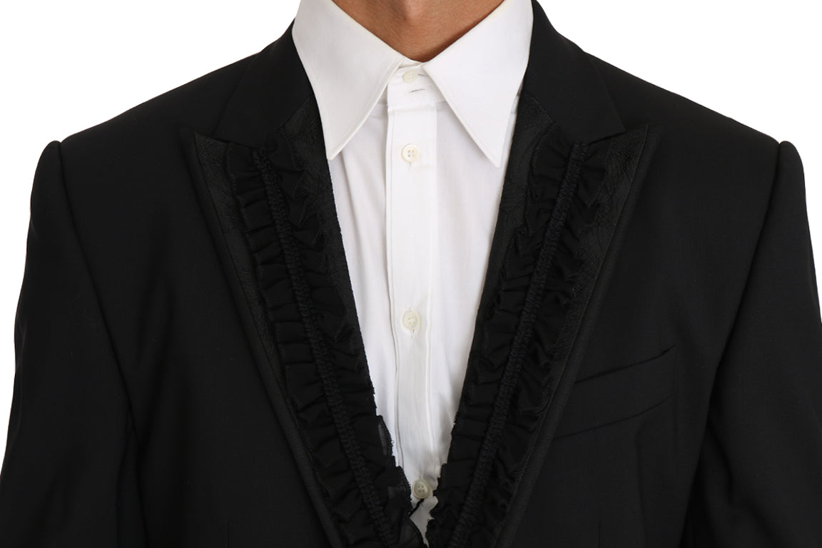 Elegant Black Slim Fit Martini Blazer Jacket