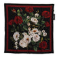 Elegant Silk Square Scarf with Rose Print