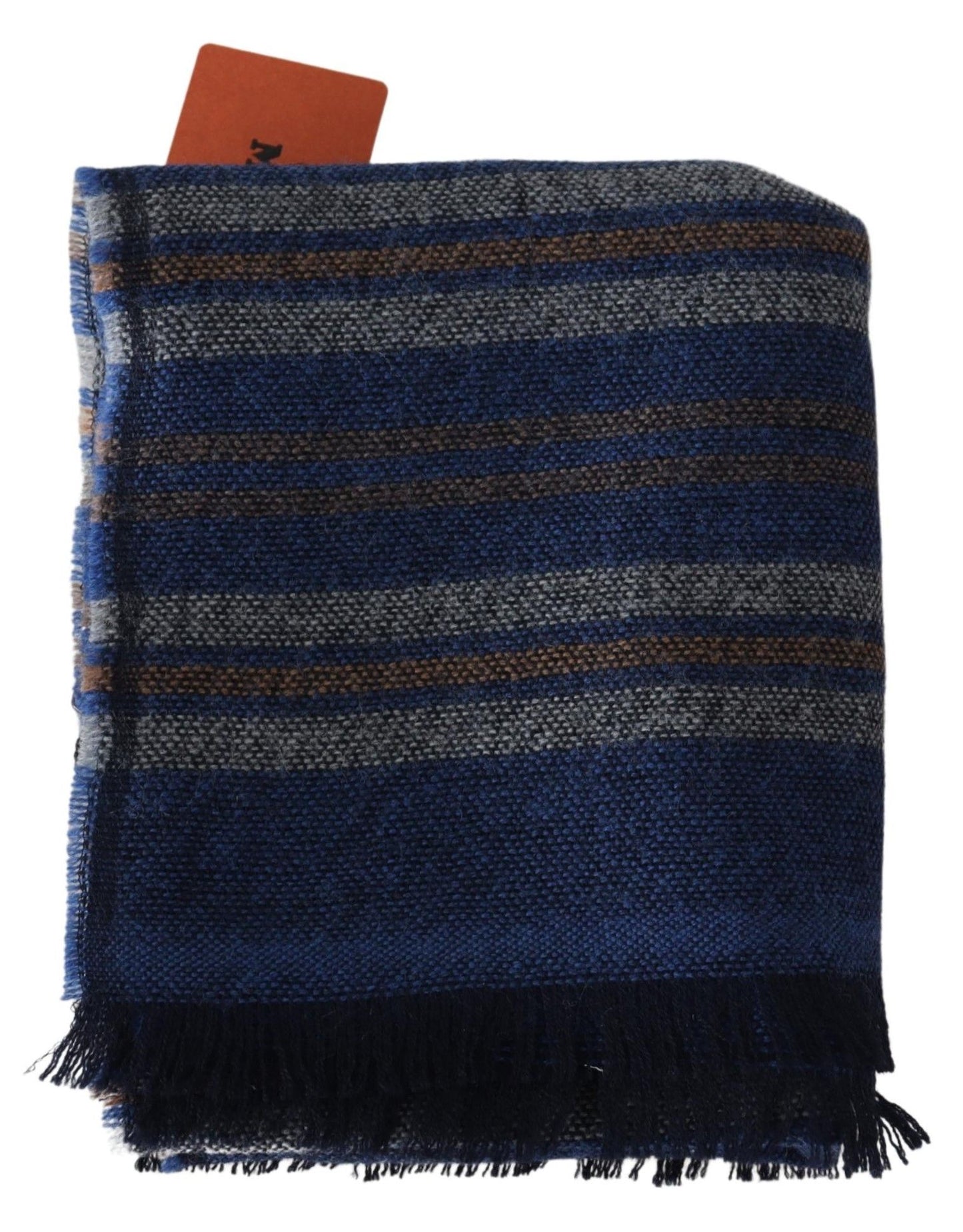 Multicolor Wool Striped Unisex Neck Wrap Shawl