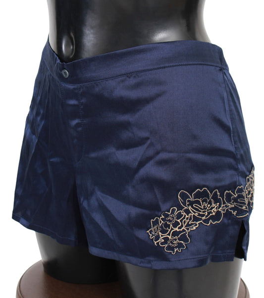 Chic Blue Lingerie Shorts - Pure Cotton Comfort