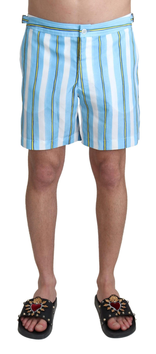 Chic Striped Expandable Swim Shorts