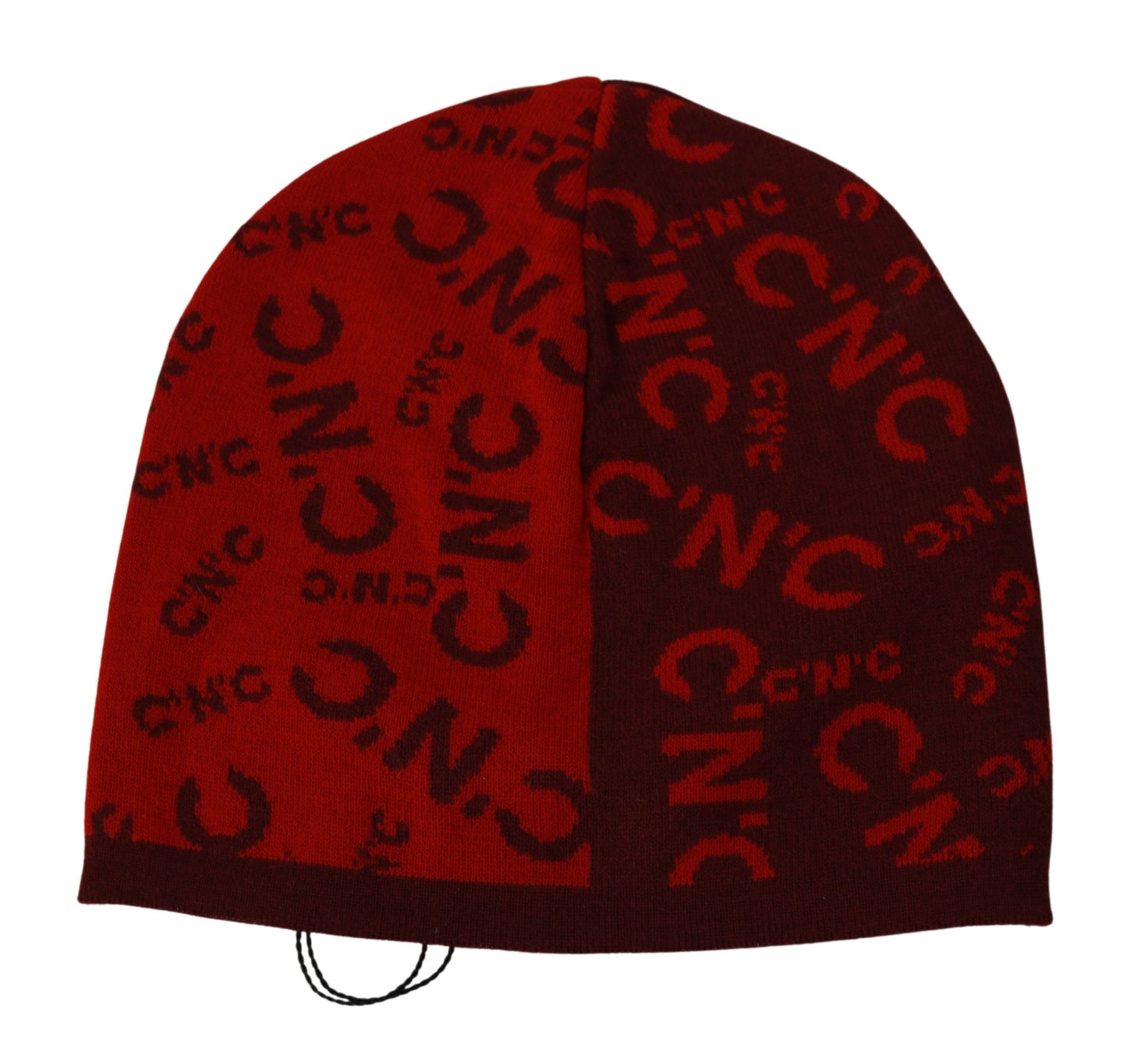 Red Wool Blend Branded Beanie Hat