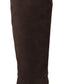 Studded Suede Knee High Boots in Brown