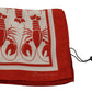 Elegant Silk Square Men's Scarf with Lobster Print