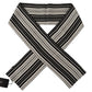 Elegant Silk Scarf with Black Stripes