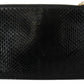 Elegant Black Leather Clutch with Gold Accents
