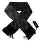 Elegant Black Geometric Silk Blend Scarf