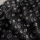 Elegant Black Geometric Silk Blend Scarf