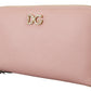 Elegant Pink Leather Continental Wallet