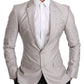 Sleek Silver Italian Wool Silk Blazer