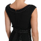 Elegant Black Sheath Wool Dress