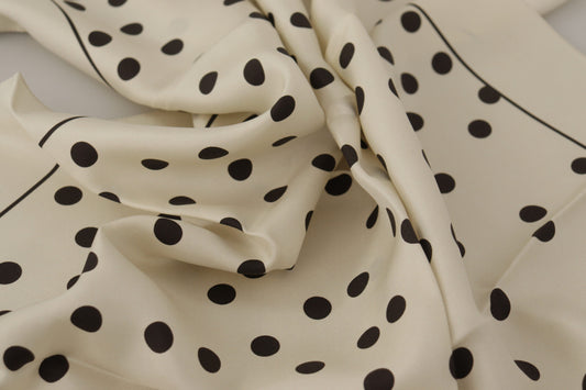Elegant Polka Dot Silk Square Scarf