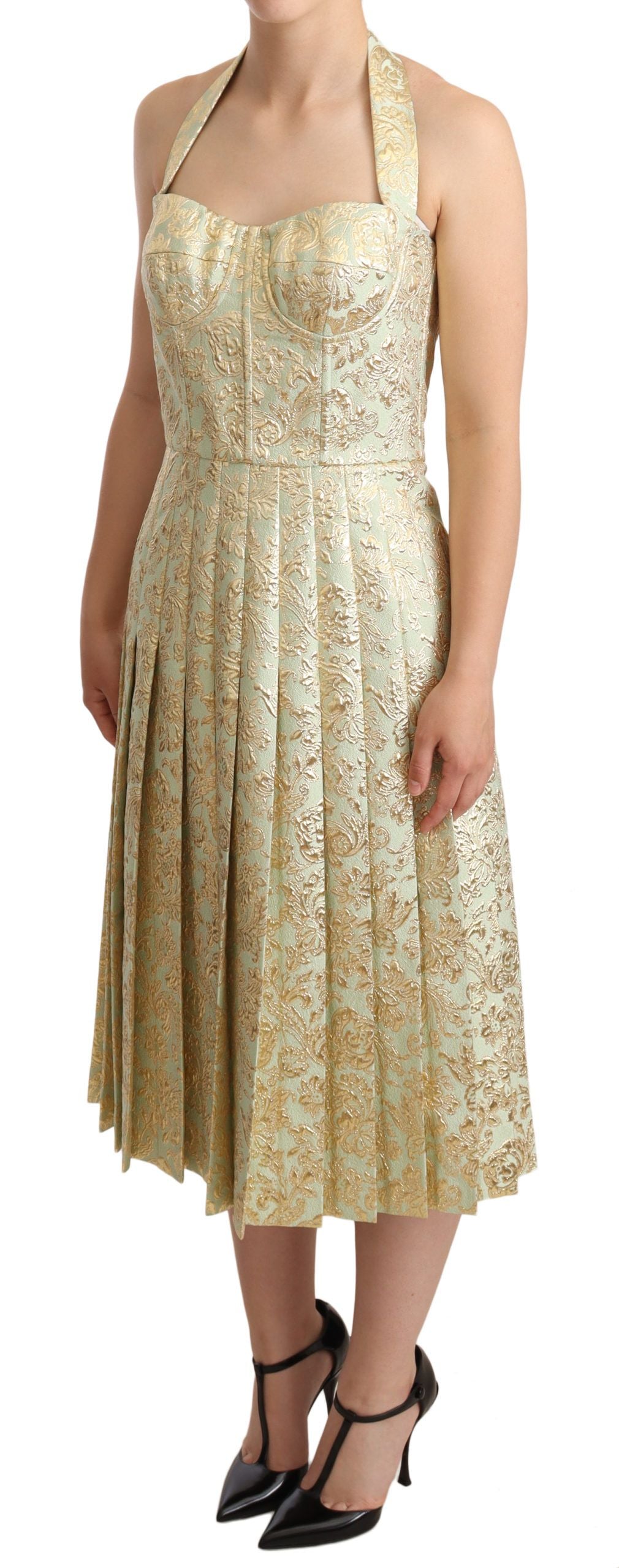 Elegant Jacquard Midi A-Line Dress