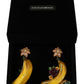 Sicilian Banana Crystal Clip-On Earrings