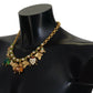 Multicolor Crystal Gold Statement Necklace