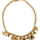 Multicolor Crystal Gold Statement Necklace