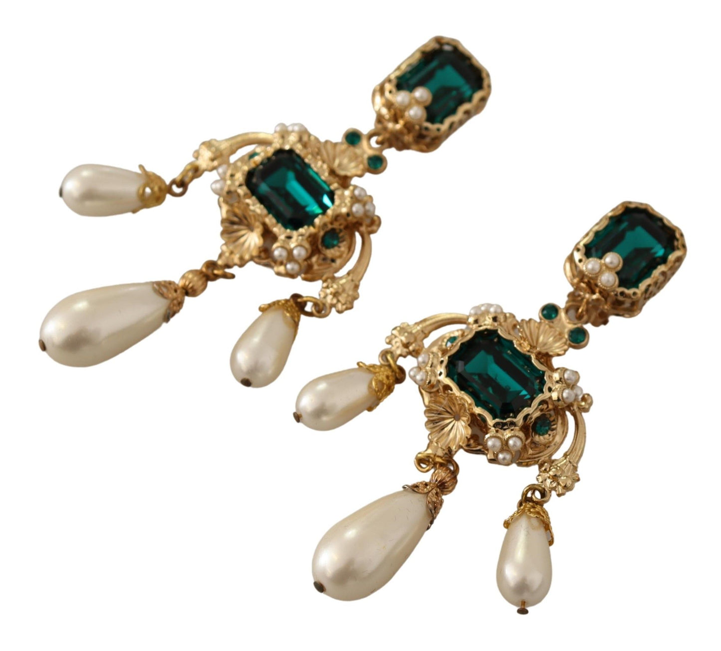 Baroque-Inspired Gold Clip-on Earrings