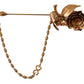 Elegant Gold Tone Brass Brooch Pin
