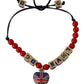 Elegant Blue, Red Glass & Zama Bracelet