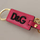 Elegant Leather Keychain in Pink