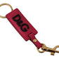 Elegant Leather Keychain in Pink