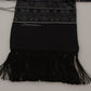 Elegant Black Floral Silk Men's Scarf