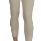 Chic Beige Skinny Cropped Cotton Pants