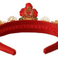 Elegant Crystal Embellished Red Diadem