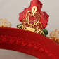 Elegant Crystal Embellished Red Diadem