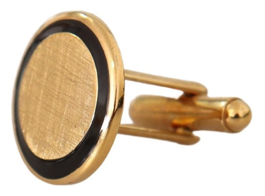 Gold Plated Brass Round Pin Men Cufflinks