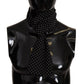 Elegant Black Polka Dot Silk Men's Scarf