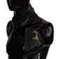Elegant Black Silk Blend Men's Scarf