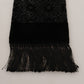 Elegant Black Silk Blend Men's Scarf