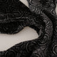 Elegant Black Silk Blend Men's Scarf