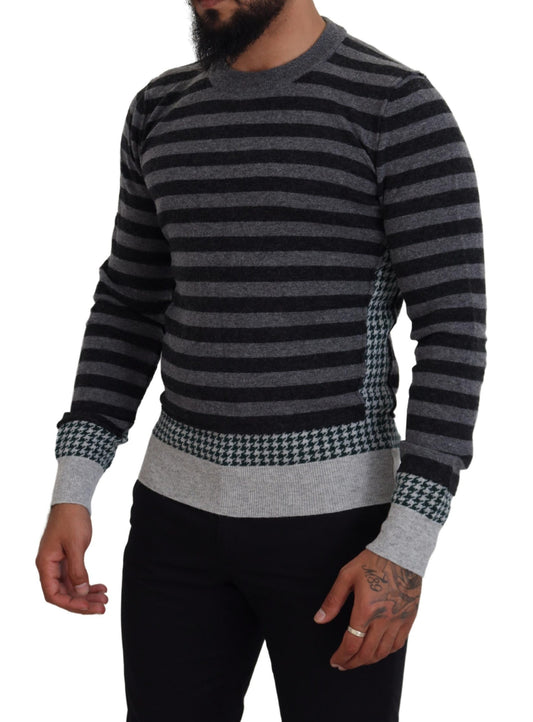 Elegant Striped Wool Crewneck Sweater