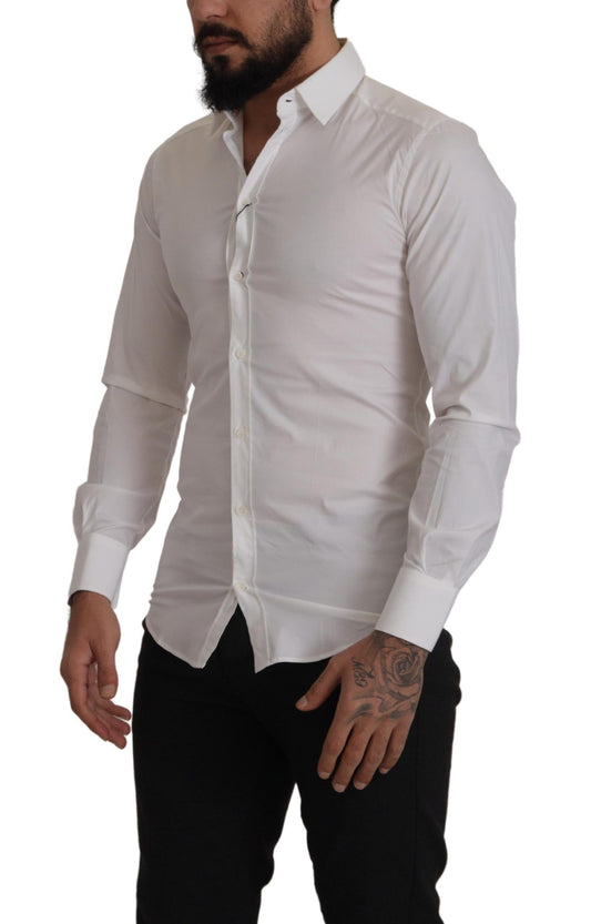 Elegant Slim Fit Dress Shirt - White