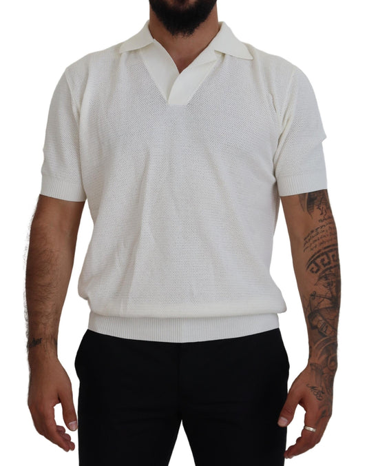 Ivory White Polo T-Shirt with Classic Elegance