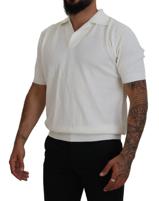 Ivory White Polo T-Shirt with Classic Elegance