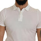 Elegant White Cotton Polo T-Shirt